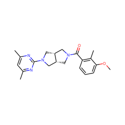 COc1cccc(C(=O)N2C[C@@H]3CN(c4nc(C)cc(C)n4)C[C@@H]3C2)c1C ZINC000116828268