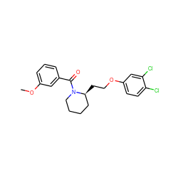 COc1cccc(C(=O)N2CCCC[C@@H]2CCOc2ccc(Cl)c(Cl)c2)c1 ZINC000072120000