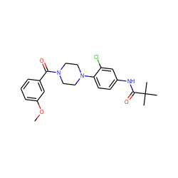 COc1cccc(C(=O)N2CCN(c3ccc(NC(=O)C(C)(C)C)cc3Cl)CC2)c1 ZINC000043077876