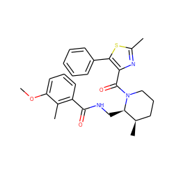 COc1cccc(C(=O)NC[C@@H]2[C@H](C)CCCN2C(=O)c2nc(C)sc2-c2ccccc2)c1C ZINC000084759400