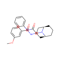 COc1cccc(C(=O)NC2C[C@@H]3CCC[C@H](C2)N3CC(=O)Nc2ccccc2)c1 ZINC000004400165