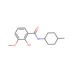 COc1cccc(C(=O)NC2CCC(C)CC2)c1O ZINC000019839256