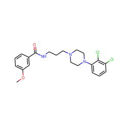 COc1cccc(C(=O)NCCCN2CCN(c3cccc(Cl)c3Cl)CC2)c1 ZINC000013492656