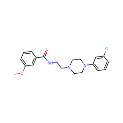 COc1cccc(C(=O)NCCN2CCN(c3cccc(Cl)c3)CC2)c1 ZINC000013492650