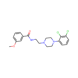 COc1cccc(C(=O)NCCN2CCN(c3cccc(Cl)c3Cl)CC2)c1 ZINC000013492652