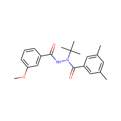 COc1cccc(C(=O)NN(C(=O)c2cc(C)cc(C)c2)C(C)(C)C)c1 ZINC000103200479