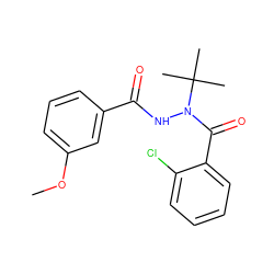 COc1cccc(C(=O)NN(C(=O)c2ccccc2Cl)C(C)(C)C)c1 ZINC000103178254