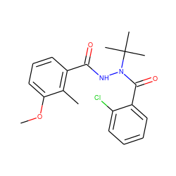 COc1cccc(C(=O)NN(C(=O)c2ccccc2Cl)C(C)(C)C)c1C ZINC000103198968