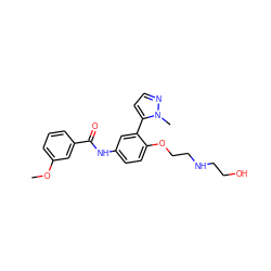 COc1cccc(C(=O)Nc2ccc(OCCNCCO)c(-c3ccnn3C)c2)c1 ZINC000049045451