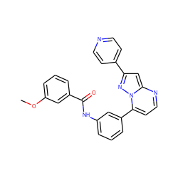 COc1cccc(C(=O)Nc2cccc(-c3ccnc4cc(-c5ccncc5)nn34)c2)c1 ZINC000049112131