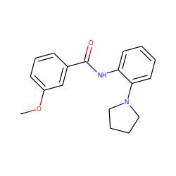 COc1cccc(C(=O)Nc2ccccc2N2CCCC2)c1 ZINC000000463106