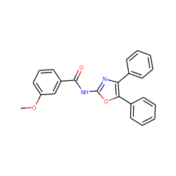 COc1cccc(C(=O)Nc2nc(-c3ccccc3)c(-c3ccccc3)o2)c1 ZINC000002349057