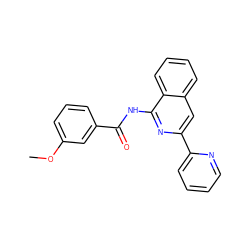 COc1cccc(C(=O)Nc2nc(-c3ccccn3)cc3ccccc23)c1 ZINC000013781356