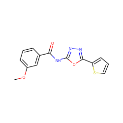 COc1cccc(C(=O)Nc2nnc(-c3cccs3)o2)c1 ZINC000004330331