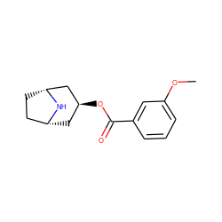 COc1cccc(C(=O)O[C@H]2C[C@@H]3CC[C@H](C2)N3)c1 ZINC000103227331