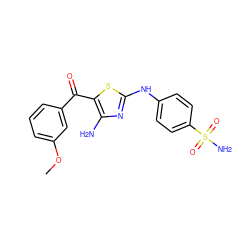 COc1cccc(C(=O)c2sc(Nc3ccc(S(N)(=O)=O)cc3)nc2N)c1 ZINC000095921337