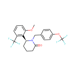 COc1cccc(C(F)(F)F)c1[C@@H]1CCCC(=O)N1Cc1ccc(OC(F)(F)F)cc1 ZINC000166323564