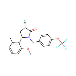 COc1cccc(C)c1[C@@H]1C[C@H](F)C(=O)N1Cc1ccc(OC(F)(F)F)cc1 ZINC000167184108