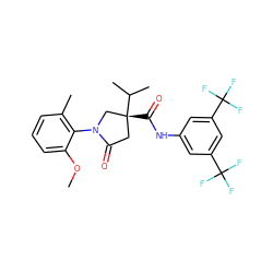 COc1cccc(C)c1N1C[C@](C(=O)Nc2cc(C(F)(F)F)cc(C(F)(F)F)c2)(C(C)C)CC1=O ZINC000198448220