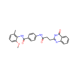 COc1cccc(C)c1NC(=O)c1ccc(NC(=O)CCc2nc3ccccc3c(=O)[nH]2)cc1 ZINC000103254091