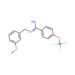 COc1cccc(C/N=C(\N)c2ccc(OC(F)(F)F)cc2)c1 ZINC000013487853