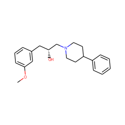 COc1cccc(C[C@@H](O)CN2CCC(c3ccccc3)CC2)c1 ZINC000013824013
