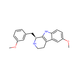 COc1cccc(C[C@@H]2NCCc3c2[nH]c2ccc(OC)cc32)c1 ZINC000028889393