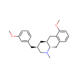 COc1cccc(C[C@H]2C[C@H]3Cc4c(cccc4OC)C[C@@H]3N(C)C2)c1 ZINC000584905620