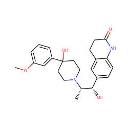 COc1cccc(C2(O)CCN([C@@H](C)[C@@H](O)c3ccc4c(c3)CCC(=O)N4)CC2)c1 ZINC000028952127