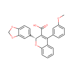 COc1cccc(C2=C(C(=O)O)[C@@H](c3ccc4c(c3)OCO4)Oc3ccccc32)c1 ZINC000013473347