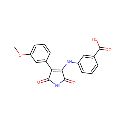 COc1cccc(C2=C(Nc3cccc(C(=O)O)c3)C(=O)NC2=O)c1 ZINC000014946018