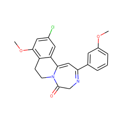 COc1cccc(C2=NCC(=O)N3CCc4c(OC)cc(Cl)cc4C3=C2)c1 ZINC000149191986