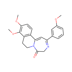 COc1cccc(C2=NCC(=O)N3CCc4c(ccc(OC)c4OC)C3=C2)c1 ZINC000149093994