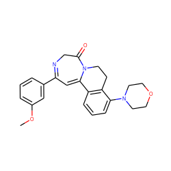 COc1cccc(C2=NCC(=O)N3CCc4c(cccc4N4CCOCC4)C3=C2)c1 ZINC000149182661