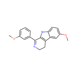 COc1cccc(C2=NCCc3c2[nH]c2ccc(OC)cc32)c1 ZINC000028889383