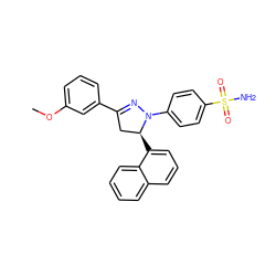 COc1cccc(C2=NN(c3ccc(S(N)(=O)=O)cc3)[C@@H](c3cccc4ccccc34)C2)c1 ZINC000473136314