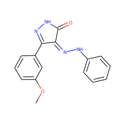 COc1cccc(C2=NNC(=O)/C2=N\Nc2ccccc2)c1 ZINC000049021499