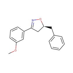 COc1cccc(C2=NO[C@@H](Cc3ccccc3)C2)c1 ZINC000095582914