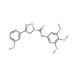 COc1cccc(C2=NO[C@H](C(=O)Nc3cc(OC)c(OC)c(OC)c3)C2)c1 ZINC000004076336