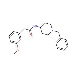 COc1cccc(CC(=O)NC2CCN(Cc3ccccc3)CC2)c1 ZINC000013779916