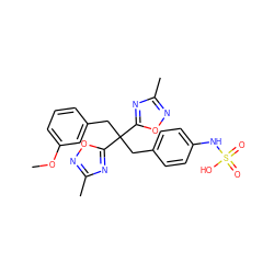 COc1cccc(CC(Cc2ccc(NS(=O)(=O)O)cc2)(c2nc(C)no2)c2nc(C)no2)c1 ZINC000036179137