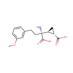 COc1cccc(CC[C@](N)(C(=O)O)[C@H]2C[C@@H]2C(=O)O)c1 ZINC000013777410