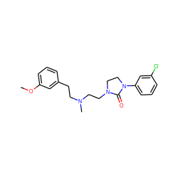 COc1cccc(CCN(C)CCN2CCN(c3cccc(Cl)c3)C2=O)c1 ZINC000043025038