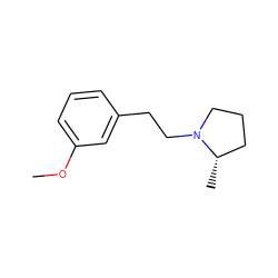 COc1cccc(CCN2CCC[C@@H]2C)c1 ZINC000029130795