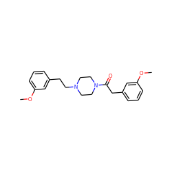 COc1cccc(CCN2CCN(C(=O)Cc3cccc(OC)c3)CC2)c1 ZINC000013782173