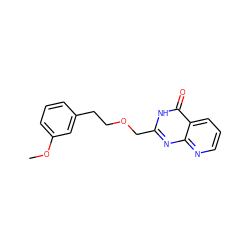 COc1cccc(CCOCc2nc3ncccc3c(=O)[nH]2)c1 ZINC000058590712