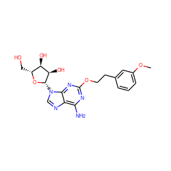 COc1cccc(CCOc2nc(N)c3ncn([C@@H]4O[C@H](CO)[C@@H](O)[C@H]4O)c3n2)c1 ZINC000013815152