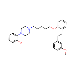 COc1cccc(CCc2ccccc2OCCCCCN2CCN(c3ccccc3OC)CC2)c1 ZINC000040864288
