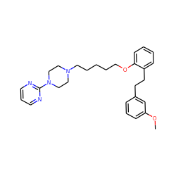 COc1cccc(CCc2ccccc2OCCCCCN2CCN(c3ncccn3)CC2)c1 ZINC000045496908