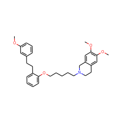 COc1cccc(CCc2ccccc2OCCCCCN2CCc3cc(OC)c(OC)cc3C2)c1 ZINC000042878089